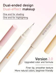 Everbab 双头轮廓和高光化妆笔 - 自然动态高光和阴影二合一 - Milky Apricot+ Tea Brown - 查看 2