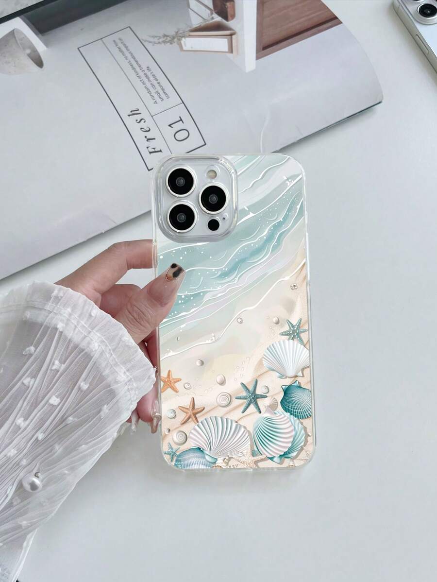 1个透明TPU沙滩海边主题手机壳，适用于苹果/安卓手机，例如苹果6s-16 Pro Max、三星Galaxy A51-S25 Ultra 5G、红米Note 13、OPPO A54等。防水、防震、防摔、防刮，国际版，非国内版。 - 彩色 - 查看 1