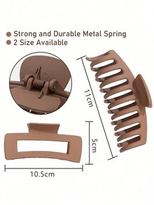 Juego de 8 piezas Pinzas para el cabello de mujer en combinación de negro, blanco y marrón con forma de concha cuadrada, pinzas para el cabello a la moda y versátiles, perfectas para el uso diario, salir, actividades al aire libre, ducha, lavado de cara, maquillaje, festival de música, fiesta en todas las estaciones - Multicolor - Ver 3