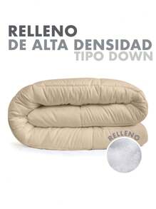 King Size Duvet Quilt Two Views Soft Quilted - Beige - View 3