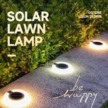 Solar Ground Lights Outdoor, 17 LEDs Solar Disc Lights IP65 Waterproof Flat Solar Lights, Pathway Lights Solar Powered For Garden Lawn Patio Yard Path Landscape, (Cool White/Warm White) - 純白 - 查看 3