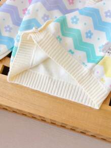 M.Dian xi Young Girl 2024 Spring New Sweet Color-Block Striped Floral Pattern Cardigan