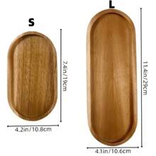 1 件相思木托盘，椭圆形木制托盘，用于盛放水果、甜点、蛋糕、奶酪、咖啡、茶、面包、早餐、厨房、圣诞礼物 - 棕色 - 查看 4