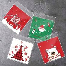 100 个节日圣诞雪人啤酒圣诞老人自粘包装袋 - 可重复使用，具有独特设计的塑料礼品袋 - 非常适合圣诞节庆祝活动、节日派对、送礼圣诞节圣诞装饰圣诞装饰圣诞袋圣诞礼物圣诞节圣诞装饰圣诞睡衣圣诞礼物圣诞装饰 - 彩色 - 查看 3