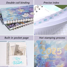 2025-2026 January-December Floral, Animal, And Space Pattern Planner, Elegant Schedule Book, Daily, Weekly, Monthly Planning, Suitable For Office And Students - View 12