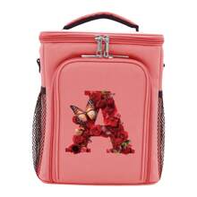 Caixa térmica para alimentos, lancheira térmica, bolsas térmicas, bolsa térmica à prova d'água, leve e portátil, organizador de escritório escolar, grande capacidade, bolsas de armazenamento Bento de duas camadas, moda, série Red Rose, lancheira feminina, bolsa para mulheres, material escolar, acessórios, bolsa para escola, acessórios escolares, material escolar