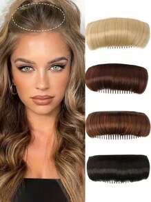 5 Inches Synthetic Invisible Fluffy Hair Pad Wig Cushion Comfortable High Temperature Fiber Insert Comb Increase Hair Style Tool - Multicolor - View 1