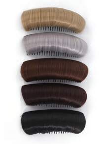 5 Inches Synthetic Invisible Fluffy Hair Pad Wig Cushion Comfortable High Temperature Fiber Insert Comb Increase Hair Style Tool - Multicolor - View 2