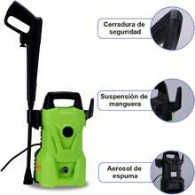 Chugod Lavadora a Presión Eléctrica, Lavadora a Presión con Pistola Pulverizadora, con Pistola Larga de Alta Presión, Botella de Espuma y Tubo de Alta Presión de 5 Metros 60 Hz 9541265 - Verde - Ver 2