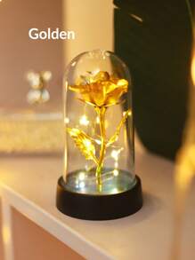 1 Stück buntes Rosenblumen-Nachtlicht für die Heimdekoration, goldene Folienrosenlampe mit Abdeckung, Nachtlicht für die Inneneinrichtung, Lichter für Hochzeitspartys und Heiratsanträge, perfektes Geschenk für Mädchen und Partner, Schlafzimmer-Dekor-Nachtlampen, Babyzimmer-Nachtlicht
