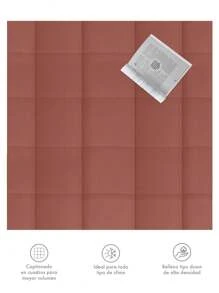 Edredón Duvet Matrimonial Dos Vistas Suave Acolchonado - Naranja - Ver 7