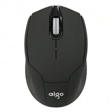 Aigo M33 ABS 无线商务静音鼠标 2.4G连接稳定传输 人体工学设计 黑色 - 黑色 - 查看 5