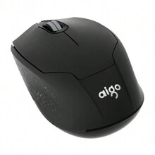 Aigo M33 ABS 无线商务静音鼠标 2.4G连接稳定传输 人体工学设计 黑色 - 黑色 - 查看 8