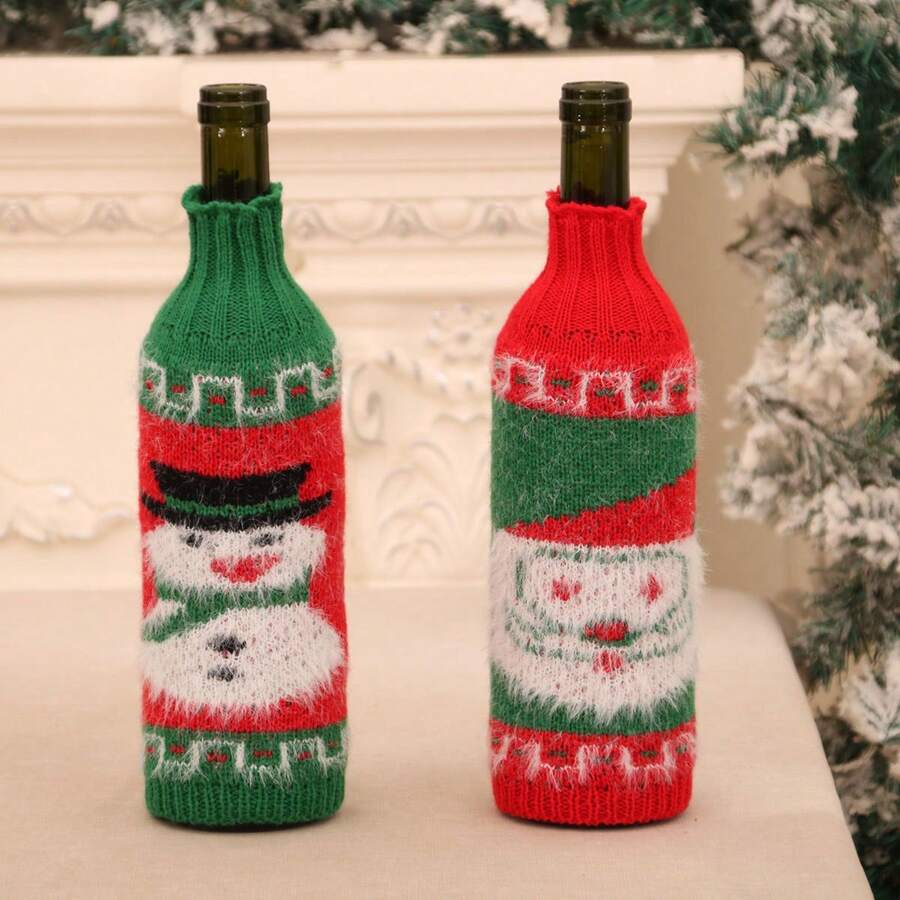 1 Bộ Áo Len Giáng Sinh, Vỏ Chai Rượu Vang, Ông Già Noel, Quần Áo Chai Rượu Người Tuyết Giáng Sinh, Váy Chai Rượu, Thiết Kế Áo Khoác, Túi Đựng Chai Rượu, Dùng Để Trang Trí Tiệc Giáng Sinh, Vỏ Chai Rượu Giáng Sinh, Áo Len Dệt Kim, Váy Chai Rượu, Giáng Sinh Vỏ chai rượu vang hình người tuyết, Đồ trang trí Giáng sinh, Áo len Giáng sinh, Trang trí tiệc, Trang trí bàn ăn - Nhiều màu - Xem 1