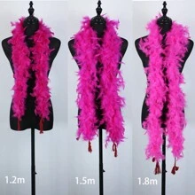 1pc Turkey Chandelle Feather Boa For Women Costume Dress Up Accessory Carnival Party Dancing Holiday Christmas Tree Bachelorette Decors Crafting DIY Wedding Centerpieces Concert Pet And Home Decoration - Feather Boa - View 2