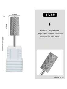 1pc Professional High-Quality Tungsten Steel Round & Flat Nail Drill Bit, Fast Nail Buffing & No Overheating