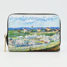 1pc 11-Card Slots Large Capacity Van Gogh Starry Night Convenient Coin Card Holder Wallet Business Card Holder Credit Card Holder For Women Wallet Mini Wallet Purse Wallet Card Wallet