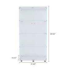 Dolonm Glass Display Cabinet With 4 Shelves, Locking, Curio Cabinet Collection Display Case, Floor Standing Display Cage, Tempered Glass Floor-To-Ceiling Glass Bookcase For Bedroom, Living Room, 2 Colors Available(White/Black)