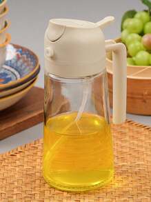 1 pieza Botella de spray de aceite de plástico, botella dispensadora de aceite de cocina, dispensador de spray de aceite de oliva y dispensador de aceite 2 en 1, rociador de aceite para cocina, barbacoa, ensalada, horneado, 470ml/15.8OZ, Cocina, Fiesta en la playa de verano, Comida, Camping, Organizador, Decoración de la habitación, Artículos de cocina. - Blanco y Negro - Ver 8