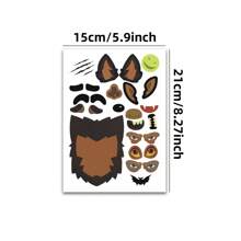 6 件万圣节活动贴纸，DIY 制作自己的南瓜贴纸，万圣节派对礼品装饰用品，万圣节课堂工艺派对游戏 - 彩色 - 查看 2