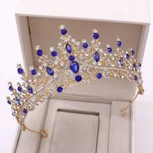 Bride Wedding Hair Crown Tiara T107 - Màu xanh lam - Xem 5