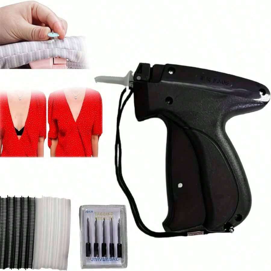 1pc Mini Sewing Gun For Instant Fabric Repair, Portable Clothes Mender Sewing Tool With 1000 Plastic Needles - Multicolor - View 1