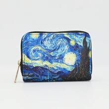 1pc 11-Card Slots Large Capacity Van Gogh Starry Night Convenient Coin Card Holder Wallet Business Card Holder Credit Card Holder For Women Wallet Mini Wallet Purse Wallet Card Wallet