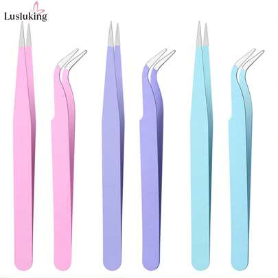 LUSLUKING Nail Art Tweezers Set, Stainless Steel, Precision Grip, Colorful, Multifunctional Beauty & Craft Use,Nail Supplies,Nail Tools,Nail Art Tools,Back To School,Nails,Nail Tools For Press On Nails