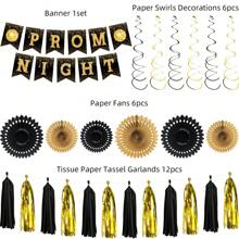 25pcs PROM NIGHT Party Decorations, Graduation Party Photo Props, Prom Banner Background Decoration, Party Decor - Multicolor - View 5
