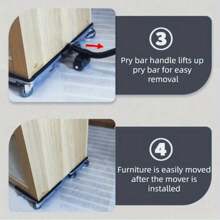 Heavy Furniture Mover Dolly Set With Lifter,Heavy Stuff Moving Tool Set,  360° Rotation 5-Wheel Furniture Dollies - Black - View 5