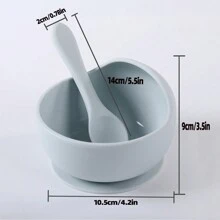 1set Baby Bowl And Spoon Set, Silicone Training Bowl With Suction Cup, Infant Feeding Tableware