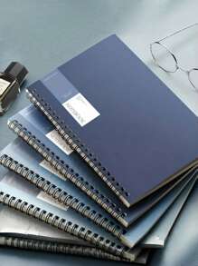 4 Packs - A5/B5 Spiral Notebooks - Coil Notebooks, Portable Account Books, Loose-Leaf Notebooks, Exercise Books, 40 Sheets Each, Simple Blue Cover, Coil Binding Writing Notebook - Suitable For Teacher's Day, Graduation Ceremony, Halloween, Christmas And Other Holiday Gifts Back To School