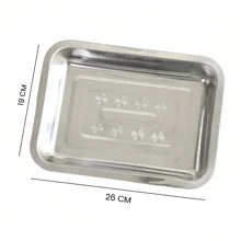 CASAMAX WL Charola de Acero Inoxidable 26*19*4.5 cm - Plateado - Ver 3