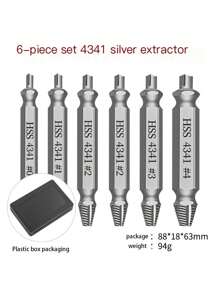 4 件套快速取出螺丝取出器钻头工具套装破损损坏螺栓拆卸器导向套装破损易取出紧固件套件 - 彩色 - 查看 8