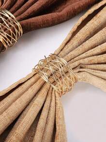 Handmade Woven Metal Mesh Napkin Rings, Suitable For Room Decor, Dining Table Decor, Home Decoration, For Holidays, Parties, Birthdays, Weddings And Dinners - Gold - View 2