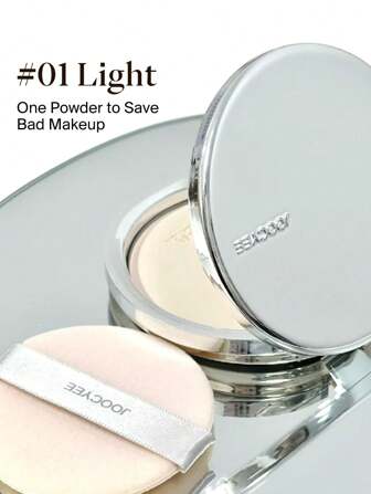 JOOCYEE Polvo base sedoso y suave 01 Tono claro de larga duración con efecto de fundido en la piel y de desenfoque perfecto