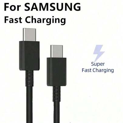 USB C To USB C Cable 1-Pack, USBC Type C Fast Charging Cord Charger Compatible With Samsung S23/S23+/S22/S21/S20/Ultra/Plus, Note 20/10/Z Fold/Flip/S10, Galaxy Tab S7/S8, USB C To USB C Cable - High-Speed Fast Charging Nan
