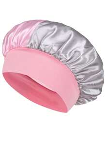 1 pieza Gorro para dormir de parches de dos tonos, gorro de quimioterapia elástico y de moda para mujeres, gorro de ducha de protección del cabello de color dual - Multicolor - Ver 5
