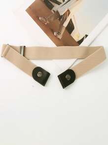 1pc Teens Elastic Invisible Waist Belt With Buckle, Decorative Stretch Waistband - Multicolor - View 5