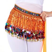 Costum de dans din buric cu ciucuri Lanț în talie Decorații de petrecere Fusta cu paiete cu ciucuri Învelitoare în talie Boemia cu ciucuri de performanță Esarfă de șold