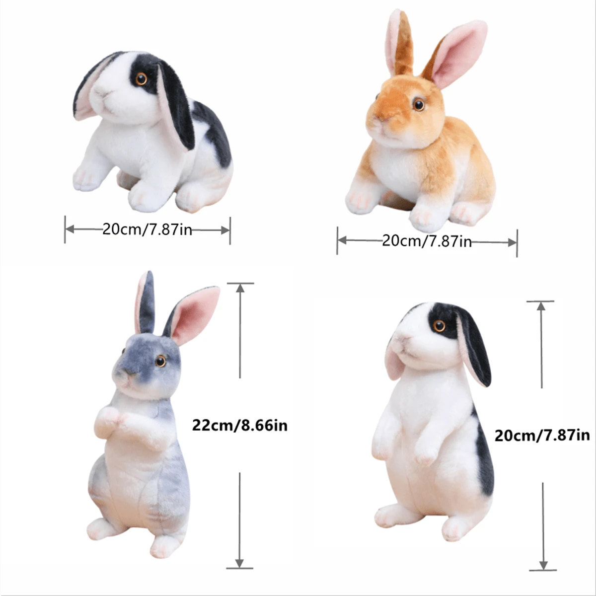 Realistic & Cute Plush Rabbit Doll, Lifelike Animal Photo Prop, Rabbit ...