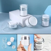 无气泵瓶，带泵的空亚克力化妆品容器，可再填充的旅行装容器，带盖的无气泵乳液罐，适用于浓稠的保湿霜和护肤霜旅行必需品学校用品假日露营假日必需品度假配件迷你