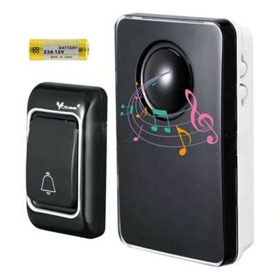 Campainha Preta Residencial Sem Fio Resistente Água 200 Metros Casa Moradia