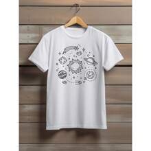 Planeta Galaxia Via Lactea Basic T-Shirt - 白色 - 查看 1