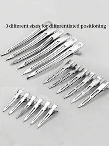 12pcs Y2K Style Metal Hair Clips, Silver & Gold Color, Fashionable Hair Accessories, Chic Side Clips For Women