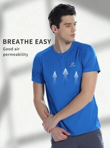 TECTOP Men's T-Shirts Quick Dry Raglan Short Sleeve Crew Neck Athletic Workout Dry Fit Performance Sports Wicking Running Top Gym Athletic Gym Top - Royal Blue - View 4