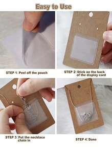 20/60/100 piezas Paquete de regalo Tarjetas para pendientes, Tarjetas para collares, Bolsas de almacenamiento invisibles - Multicolor - Ver 7