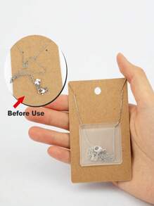 20/60/100 piezas Paquete de regalo Tarjetas para pendientes, Tarjetas para collares, Bolsas de almacenamiento invisibles - Multicolor - Ver 6