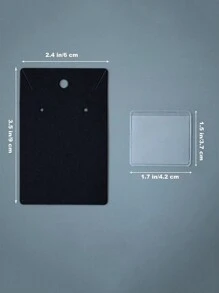 20/60/100 piezas Paquete de regalo Tarjetas para pendientes, Tarjetas para collares, Bolsas de almacenamiento invisibles - Multicolor - Ver 5