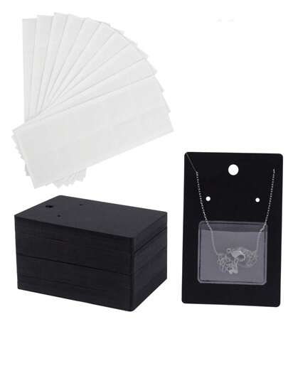 20/60/100pcs Gift Package Earring Cards, Necklace Cards, Invisible Storage Bags